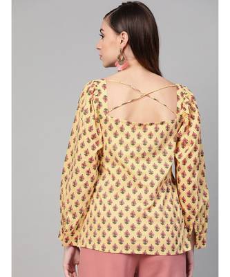 Lime Yellow Printed Top 2
