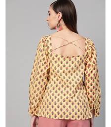 Lime Yellow Printed Top