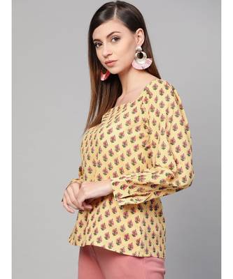 Lime Yellow Printed Top 4