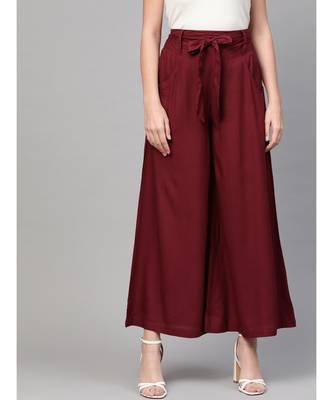 Maroon Waistband Palazzo 1