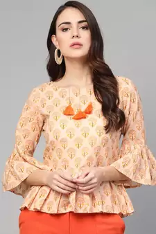 Yellow Printed Top