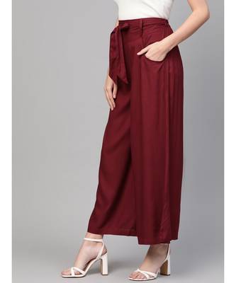 Maroon Waistband Palazzo 2