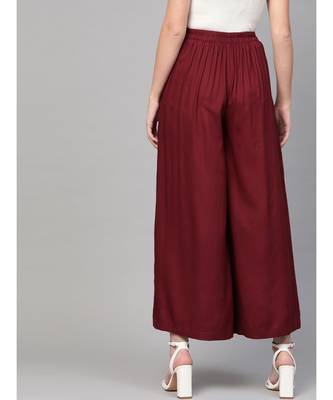 Maroon Waistband Palazzo 3