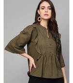 Solid Mehandi Green Top.