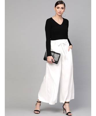 White Waistband Palazzo 4