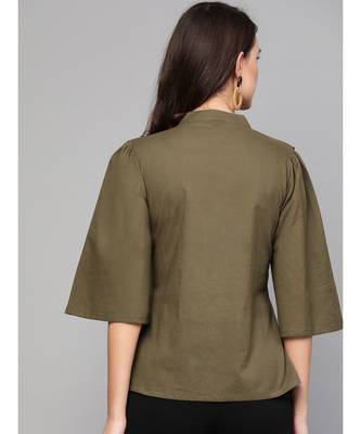 Solid Mehandi Green Top. 4