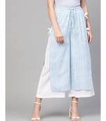 Printed & White Solid Palazzo Pants