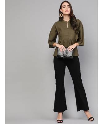 Solid Mehandi Green Top. 5