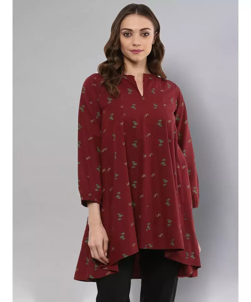 Maroon Anarkali Tunic