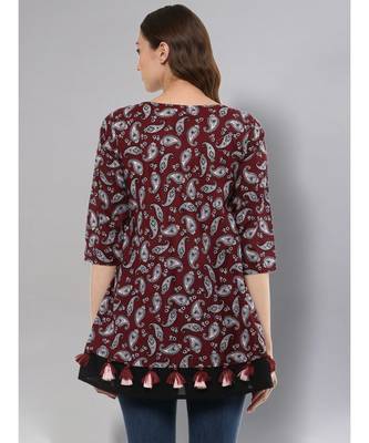 Maroon Umbrella Cut Tunic 4