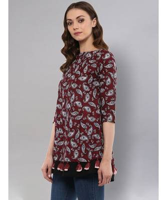Maroon Umbrella Cut Tunic 5