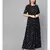 Navy Blue Gold Print Dress