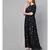 Navy Blue Gold Print Dress