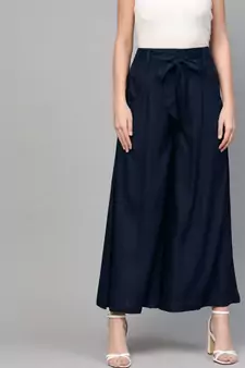 Navy Blue Waistband Palazzo