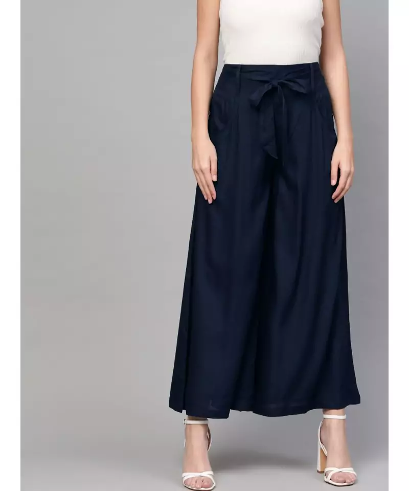 Navy Blue Waistband Palazzo