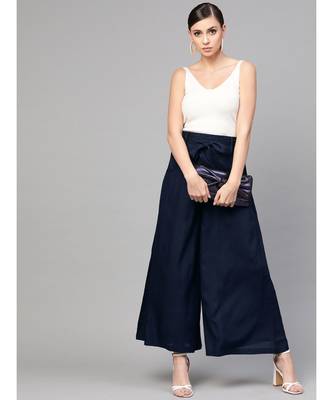 Navy Blue Waistband Palazzo 4