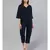 Navy Blue V-neck Jumpsuit