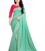 Light green woven art silk saree with blouse