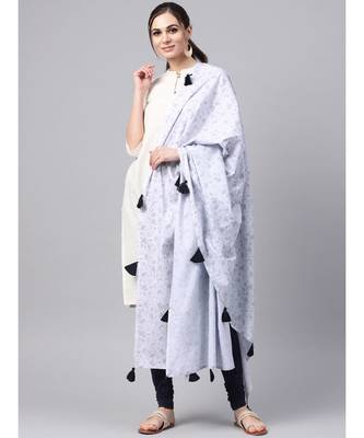 Sky Blue Printed Dupatta 1