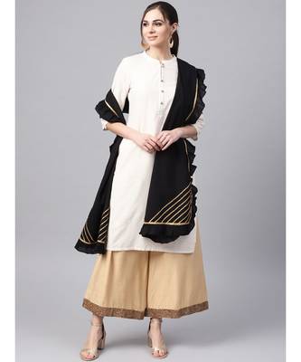 Black Solid Dupatta 1