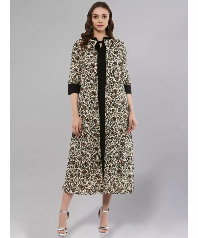 Kurta With Printed Layered Upper