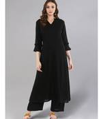 Black A-line Kurta With Palazzo Pants