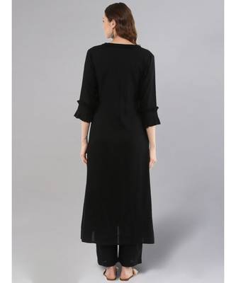Black A-line Kurta With Palazzo Pants 3