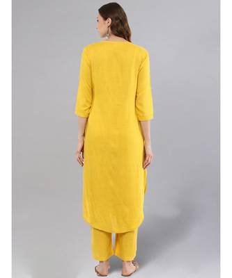 Lemon Yellow Kurta With Palazzo Pants 3