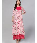 Anarkali Kurta With Printed Anarkali Jacket
