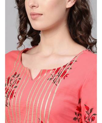 Coral Printed Cotton Kurta Set 3