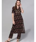 Black Printed Kurta Set