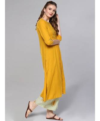 Mustard And Sage Green Kurta Set 6