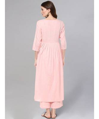 Baby Pink Kurta Set With Printed Dupatta 3