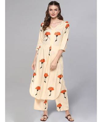 Floral Print Kurta With Palazzo Pants 2