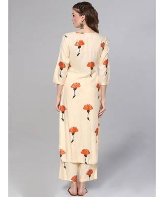 Floral Print Kurta With Palazzo Pants 3