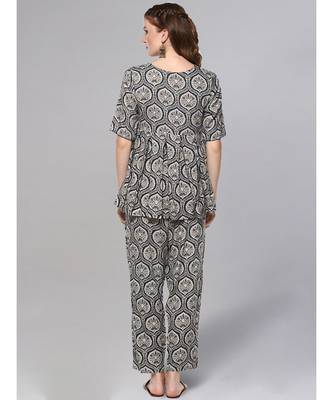 Printed Short Kurta Set 3