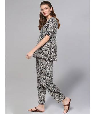 Printed Short Kurta Set 4