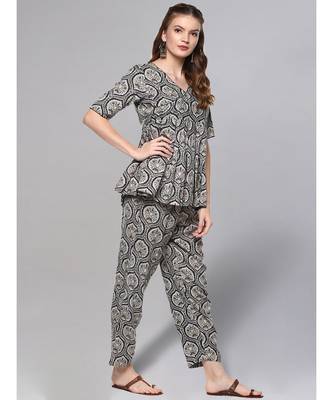 Printed Short Kurta Set 5