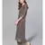 Grey Kurta Set With Printed Dupatta
