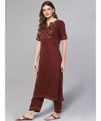 Coffee Brown Kurta Set 4