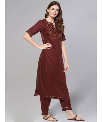 Coffee Brown Kurta Set 5