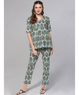 Printed Short Kurta Set 1