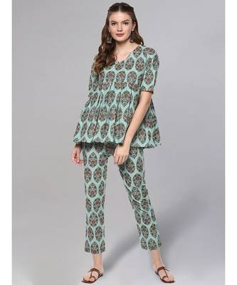 Printed Short Kurta Set 2