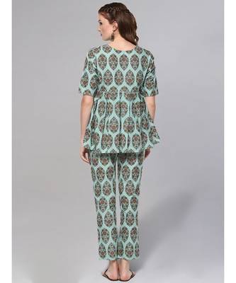 Printed Short Kurta Set 3