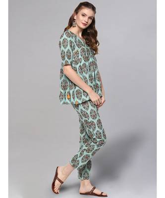 Printed Short Kurta Set 5