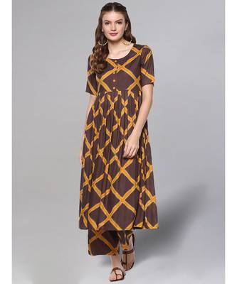 Printed Flared Kurta Set 1