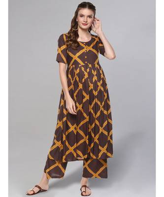 Printed Flared Kurta Set 2