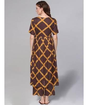 Printed Flared Kurta Set 3