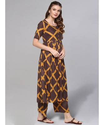 Printed Flared Kurta Set 5