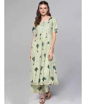 Printed Flared Kurta Set 1